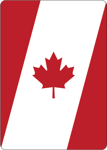 Playing Cards - Stylized Vertical Canadian Flag